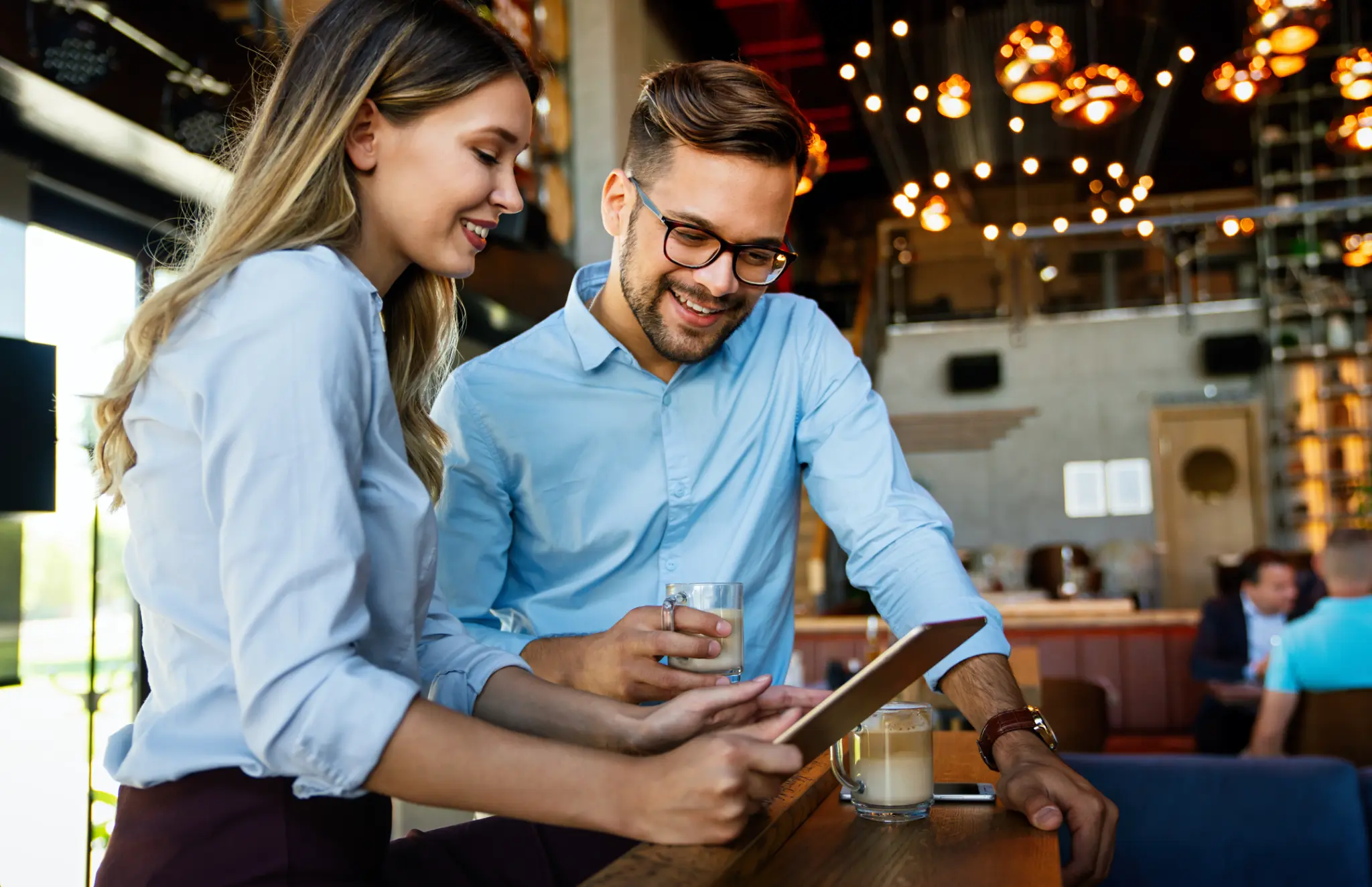 Happy business owners using Soundsuit