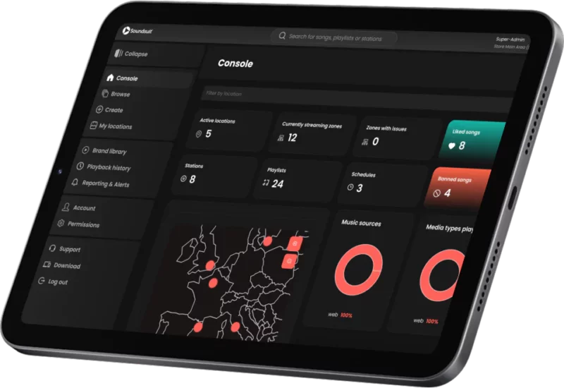 Soundsuit Admin Dashboard for multi-site management and monitoring