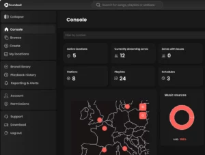 Soundsuit centralized music management across all locations and zone - Admin console